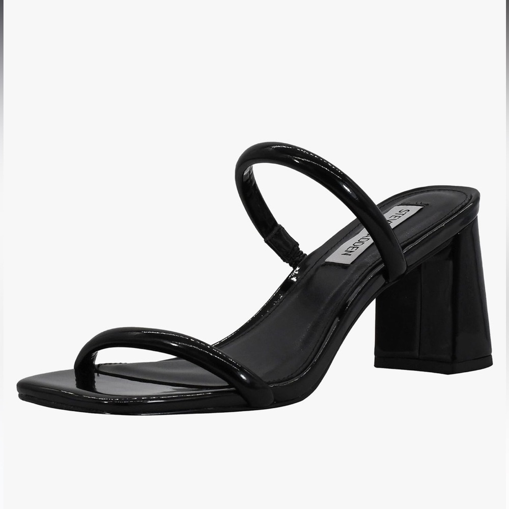 Steve Madden black strappy block heel